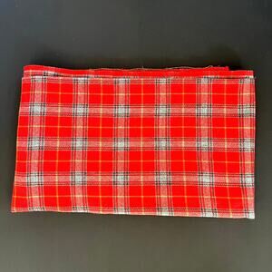 Vintage Red and Black Plaid Fabric